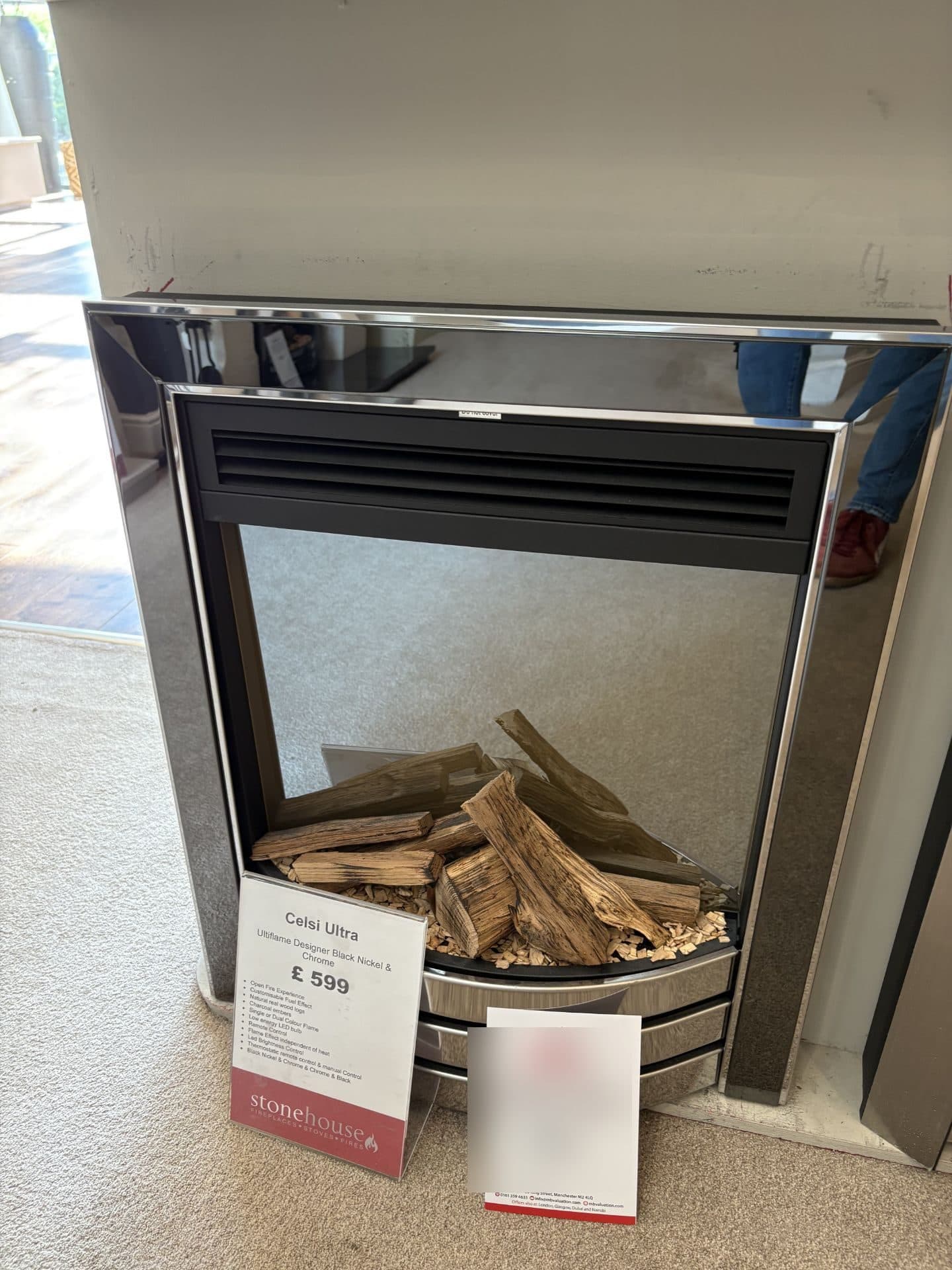 Celsi Ultiflame Ultra Designer Electric Fire - Black Nickel & Chrome photo 1