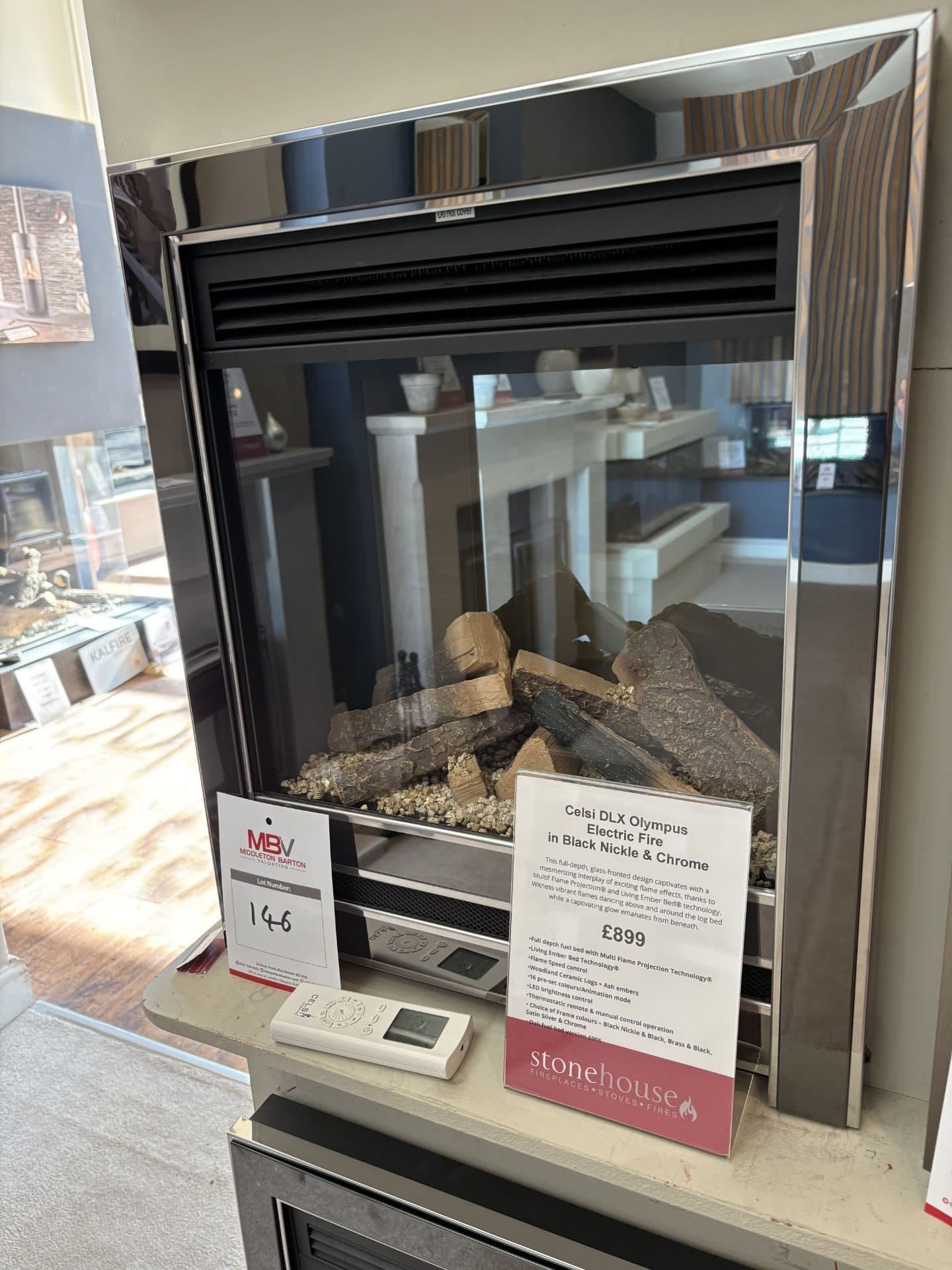Celsi e-DLX Olympus Electric Inset Fire - Black Nickel & Chrome