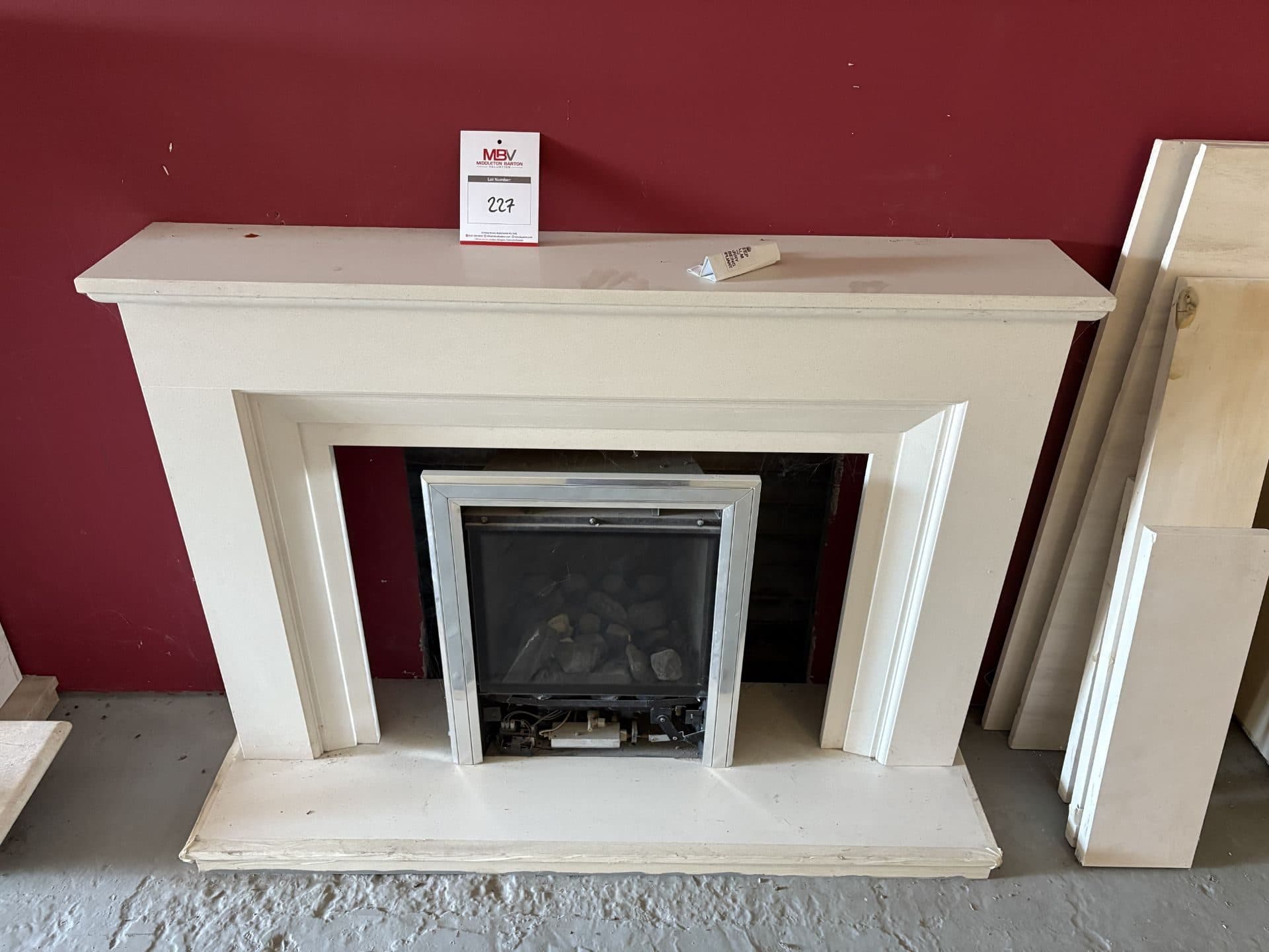 Glass-Fronted Gas Inset Fire - Chrome Fascia & Pebble Bed (ex-showroom)